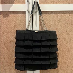 Kate Spade black ruffle Tote